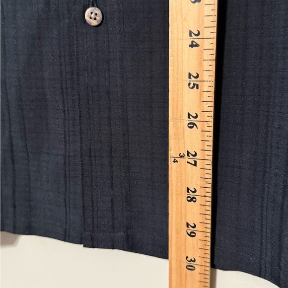 MODA CAMPIA men’s size medium black button up short sleeve casual shirt business - Picture 2 of 10